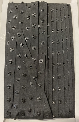 Drukknopenband 15mm, Zwart, per meter